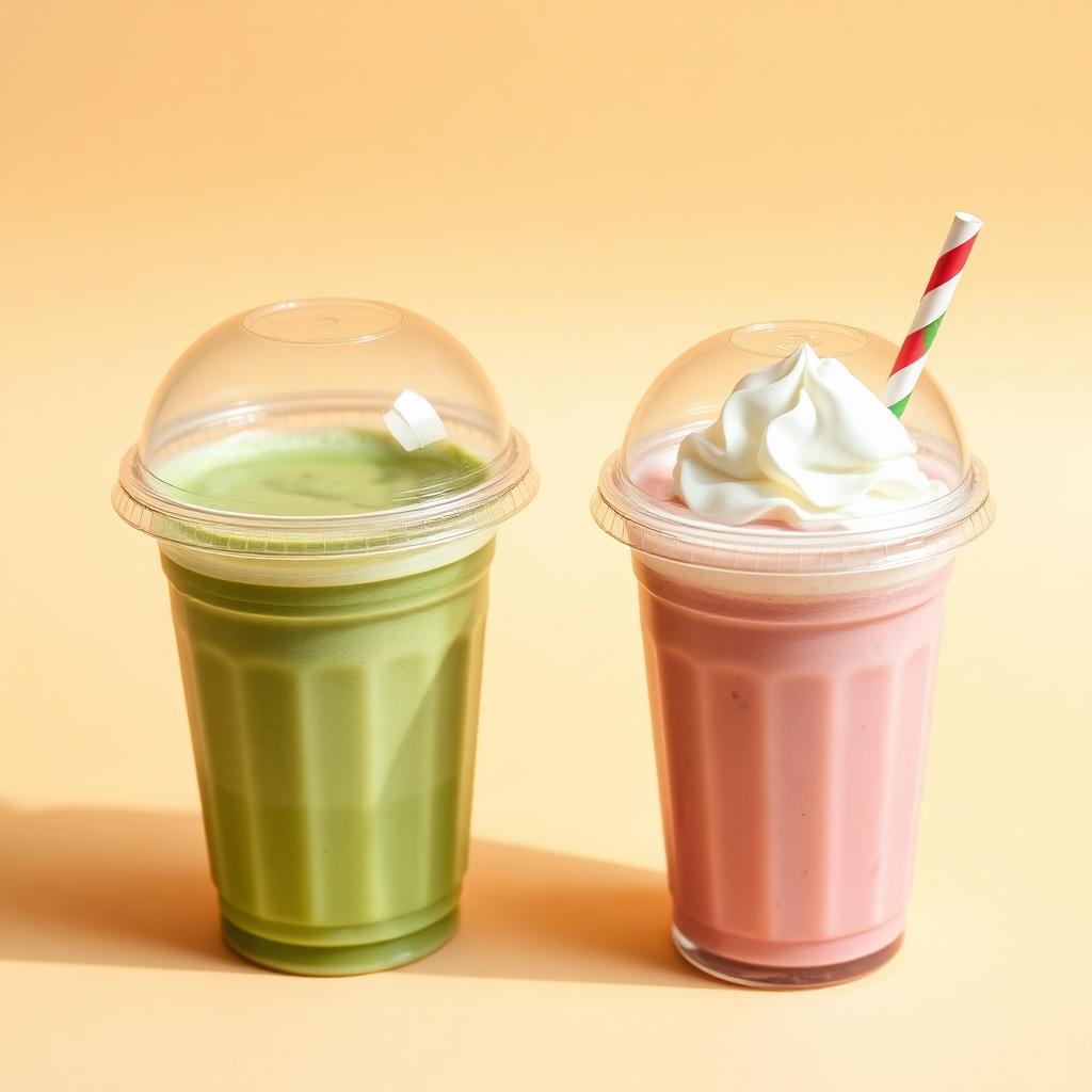 Matcha latte en milkshake